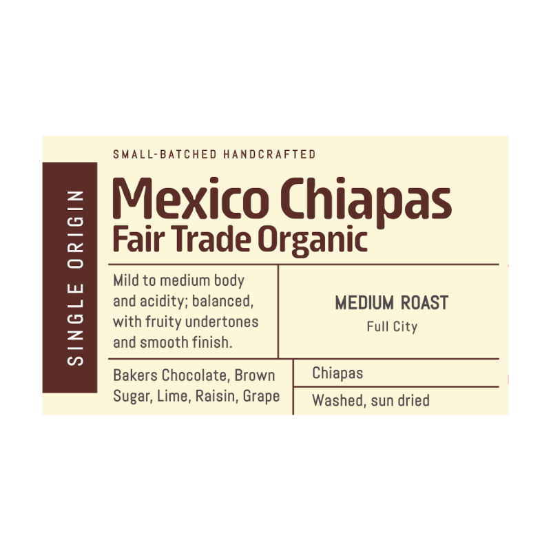 Mexico Chiapas Fair Trade Organic